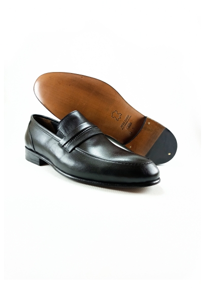 Ayakkabıhane Kösele Taban İçi Dışı Hakiki Deri Siyah Erkek Klasik Ayakkabı AH030517KSL01