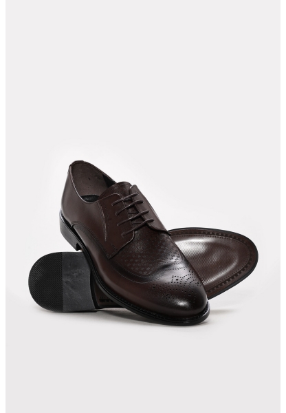 Ayakkabıhane İçi Dışı Hakiki Deri Kahve Bağcıklı Erkek Klasik Ayakkabı AH08218131511