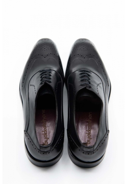 Ayakkabıhane Özel Üretim 3 Kat Kösele Taban Hakiki Deri Siyah Erkek Klasik Ayakkabı CEK777 EA002