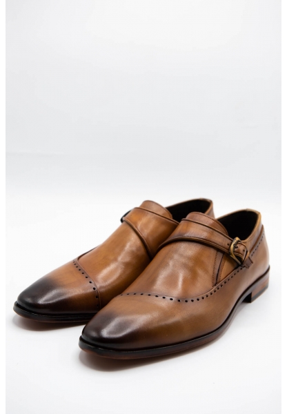 Ayakkabıhane Özel Üretim Kösele Taban Hakiki Deri Taba El Boyama Erkek Klasik Ayakkabı CEK777 EA003