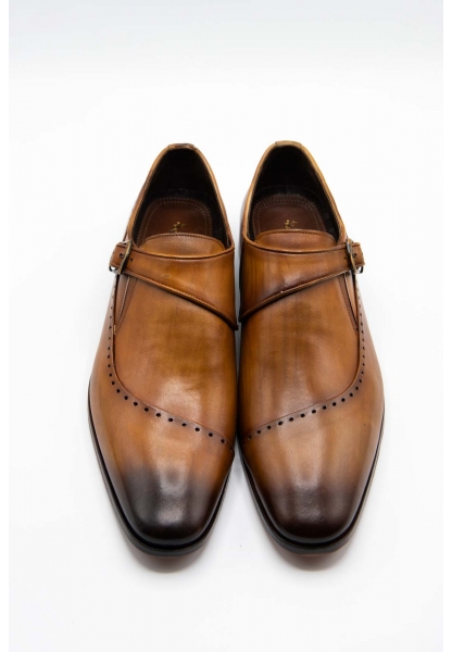 Ayakkabıhane Özel Üretim Kösele Taban Hakiki Deri Taba El Boyama Erkek Klasik Ayakkabı CEK777 EA003