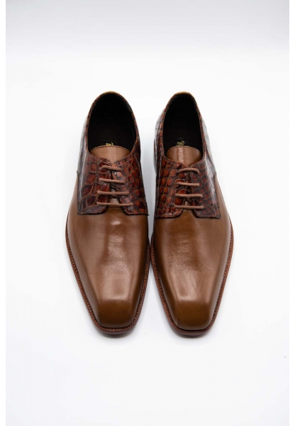 Ayakkabıhane Özel Üretim Kösele Taban Hakiki Bufalo Derisi Taba Erkek Klasik Ayakkabı CEK777 EA004