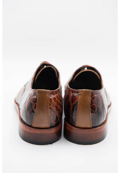 Ayakkabıhane Özel Üretim Kösele Taban Hakiki Bufalo Derisi Taba Erkek Klasik Ayakkabı CEK777 EA004