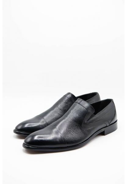 Ayakkabıhane Özel Üretim Kösele Taban Hakiki Deri Siyah Erkek Klasik Ayakkabı CEK777 EA005