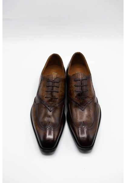 Ayakkabıhane Özel Üretim Kösele Taban Hakiki Deri Taba El Boyama Erkek Klasik Ayakkabı CEK777 EA009