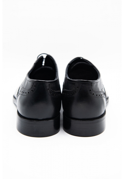 Ayakkabıhane Özel Üretim Kösele Taban Hakiki Deri Siyah Erkek Klasik Ayakkabı CEK777 EA0012