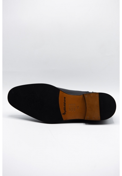 Ayakkabıhane Özel Üretim Kösele Taban Hakiki Deri Siyah Erkek Klasik Ayakkabı CEK777 EA0012