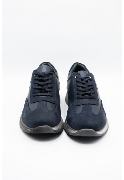 Ayakkabıhane İçi Dışı Hakiki Nubuk Deri Lacivert Erkek Spor Sneaker Ayakkabı CEK777 EA014