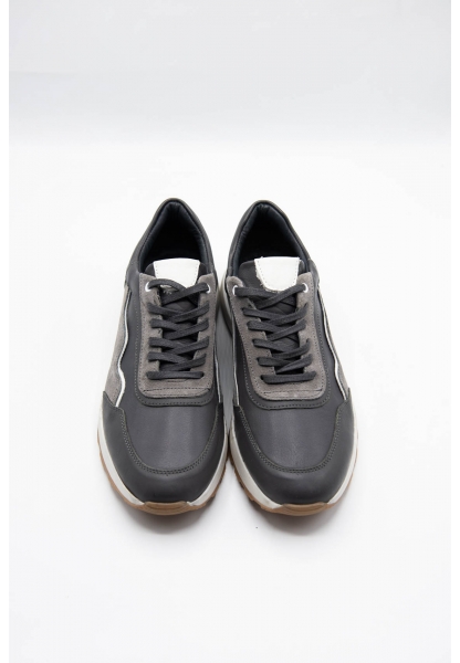 Ayakkabıhane İçi Dışı Hakiki Deri Gri Erkek Spor Sneaker Ayakkabı CEK777 EA015