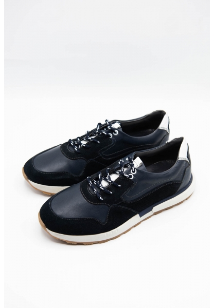 Ayakkabıhane İçi Dışı Hakiki Deri Lacivert Erkek Spor Sneaker Ayakkabı CEK777 EA016