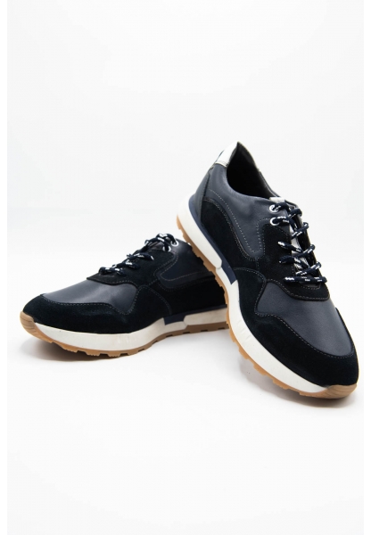 Ayakkabıhane İçi Dışı Hakiki Deri Lacivert Erkek Spor Sneaker Ayakkabı CEK777 EA016