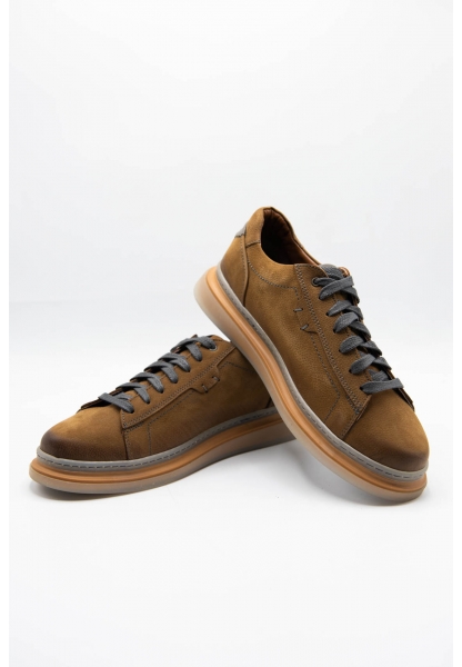 Ayakkabıhane İçi Dışı Hakiki Nubuk Deri Taba Erkek Tarz Günlük Casual Ayakkabı CEK777 EA017