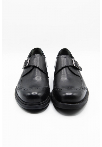 Ayakkabıhane İçi Dışı Hakiki Deri Tokalı Siyah Erkek Günlük Casual Ayakkabı CEK777 EA019