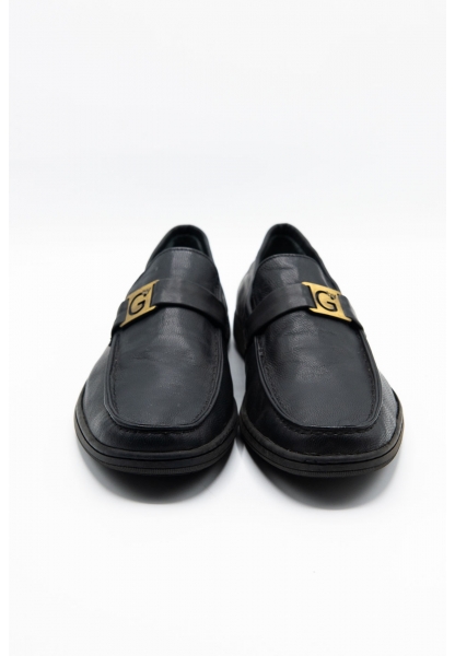 Ayakkabıhane İçi Dışı Hakiki Deri Kemerli Siyah Erkek Günlük Casual Ayakkabı CEK777 EA021