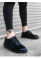 AHN0003 Bağcıklı Klasik  Siyah Taban Rugan Yüksek Taban Casual Erkek Ayakkabı