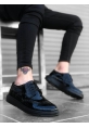 AHN0003 Bağcıklı Klasik  Siyah Taban Rugan Yüksek Taban Casual Erkek Ayakkabı