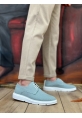 AHN0003 Bağcıklı Klasik Spor Keten Turkuaz Yüksek Taban Casual Erkek Ayakkabı