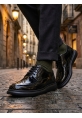 AHN0003 Yeni Sezon Siyah Rugan Lüks Brouge Klasik Ayakkabı
