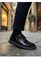 AHN0003 Yeni Sezon Siyah Rugan Lüks Brouge Klasik Ayakkabı
