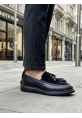AHN0005 Yeni Sezon Kalın Tabanlı Siyah Süet Makosen Ayakkabı