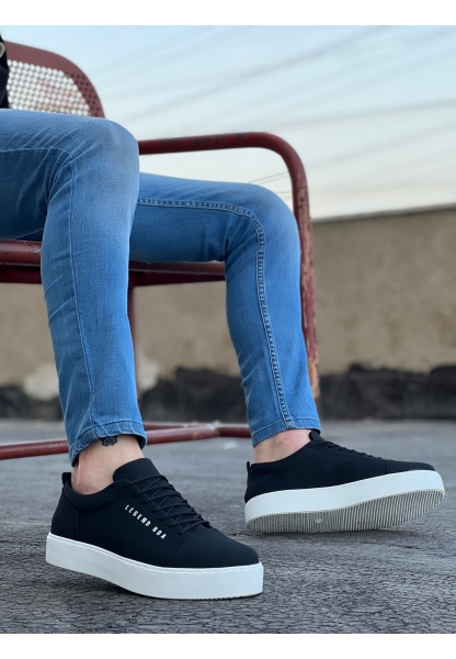 AHN0104 Bağcıklı  Nubuk Spor Klasik Siyah Erkek Ayakkabı
