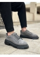 AHN0245 Gri Süet Akıllı Lastik Bağcık Yüksek Taban Günlük Erkek Ayakkabı