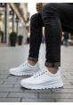 AHN0246 Beyaz Bağcıklı Yüksek Taban Günlük Erkek Ayakkabı