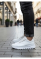 AHN0246 Beyaz Bağcıklı Yüksek Taban Günlük Erkek Ayakkabı