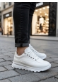 AHN0246 Beyaz Bağcıklı Yüksek Taban Günlük Erkek Ayakkabı