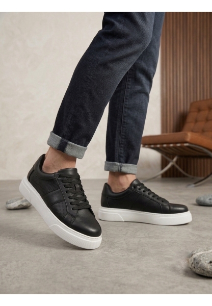 AHN0247 Erkek Sneaker Günlük Casual Spor Ayakkabı Siyah