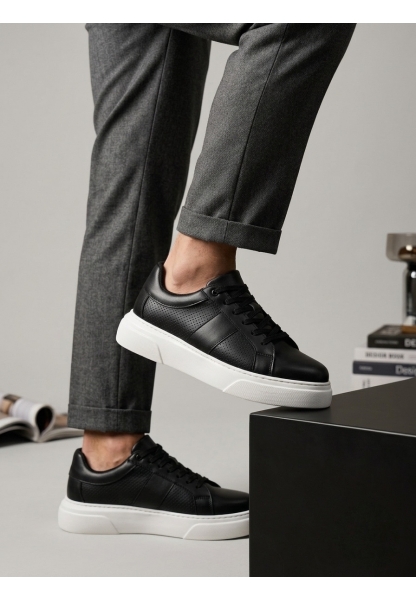 AHN0247 Erkek Sneaker Günlük Casual Spor Ayakkabı Siyah