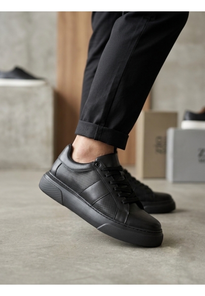 AHN0247 Erkek Sneaker Günlük Casual Spor Ayakkabı Siyah Taban
