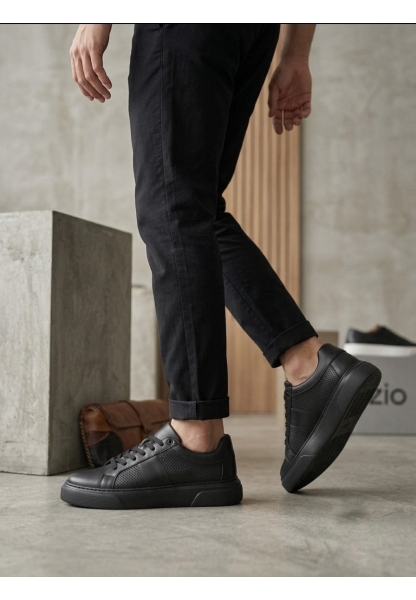 AHN0247 Erkek Sneaker Günlük Casual Spor Ayakkabı Siyah Taban