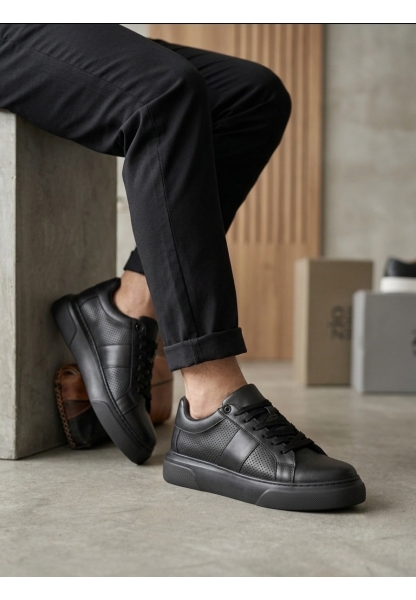 AHN0247 Erkek Sneaker Günlük Casual Spor Ayakkabı Siyah Taban
