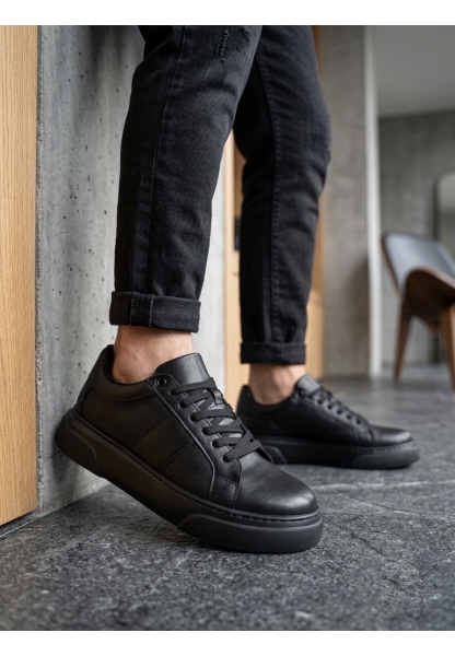 AHN0247 Erkek Sneaker Günlük Casual Spor Ayakkabı Siyah Taban