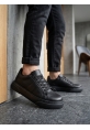 AHN0247 Erkek Sneaker Günlük Casual Spor Ayakkabı Siyah Taban