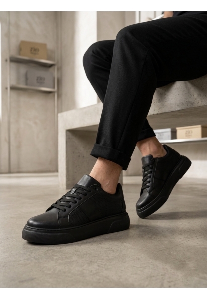 AHN0247 Erkek Sneaker Günlük Casual Spor Ayakkabı Siyah Taban