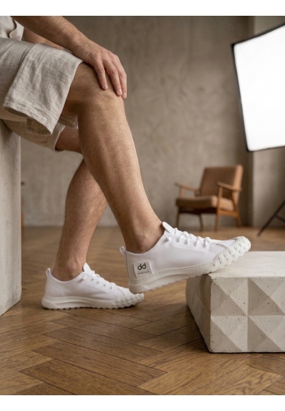 AHN0248 AHN Beyaz Esnek Bağcıklı Ultra Hafif Nefes Alan Sneaker Ayakkabı