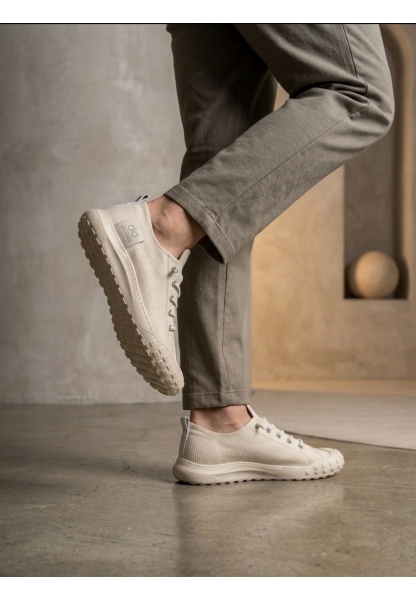 AHN0248 AHN Krem Esnek Bağcıklı Ultra Hafif Nefes Alan Sneaker Ayakkabı