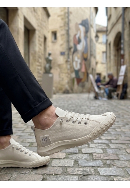 AHN0248 AHN Krem Esnek Bağcıklı Ultra Hafif Nefes Alan Sneaker Ayakkabı