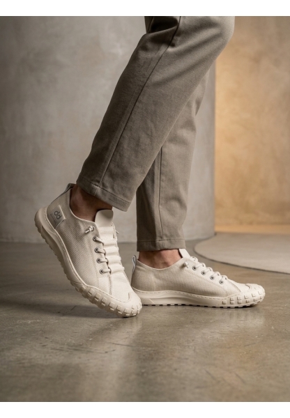 AHN0248 AHN Krem Esnek Bağcıklı Ultra Hafif Nefes Alan Sneaker Ayakkabı