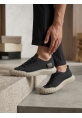 AHN0248 AHN Siyah Bej Taban Esnek Bağcıklı Ultra Hafif Nefes Alan Sneaker Ayakkabı
