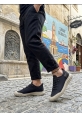 AHN0248 AHN Siyah Bej Taban Esnek Bağcıklı Ultra Hafif Nefes Alan Sneaker Ayakkabı