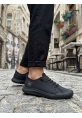 AHN0248 AHN Siyah Esnek Bağcıklı Ultra Hafif Nefes Alan Sneaker Ayakkabı