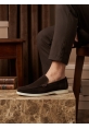 AHN0252 %100 İçi Dışı Hakiki Deri Erkek Kahverengi Süet Casual Loafer Termo Taban Ayakkabı