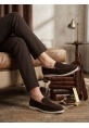 AHN0252 %100 İçi Dışı Hakiki Deri Erkek Kahverengi Süet Casual Loafer Termo Taban Ayakkabı