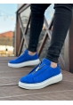 AHN0310 AHN Kalın Süet Yüksek Taban Fermuarlı Mavi Erkek Ayakkabı