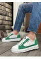 AHN0323 AHN Kalın Tırtık Yüksek Taban Beyaz Yeşil Bağcıklı Spor Erkek Ayakkabı