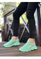 AHN0350 Yüksek Taban Tarz Sneakers Cırt Detaylı Mint Yeşili Erkek Spor Ayakkabısı