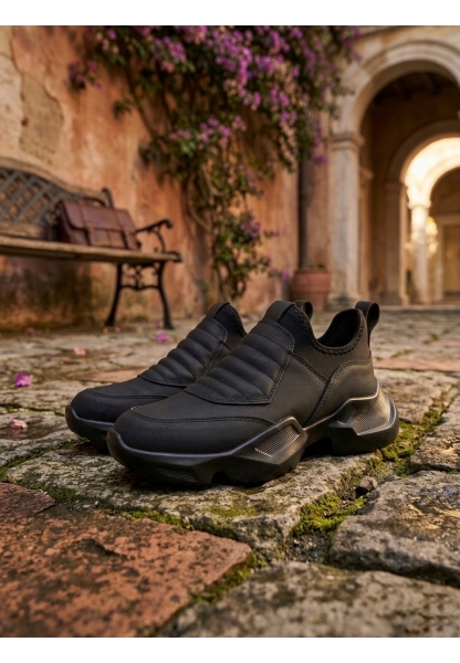 AHN0402 Bağcıksız Rahat Yüksek Taban Erkek Spor Yarım Bilek Bot